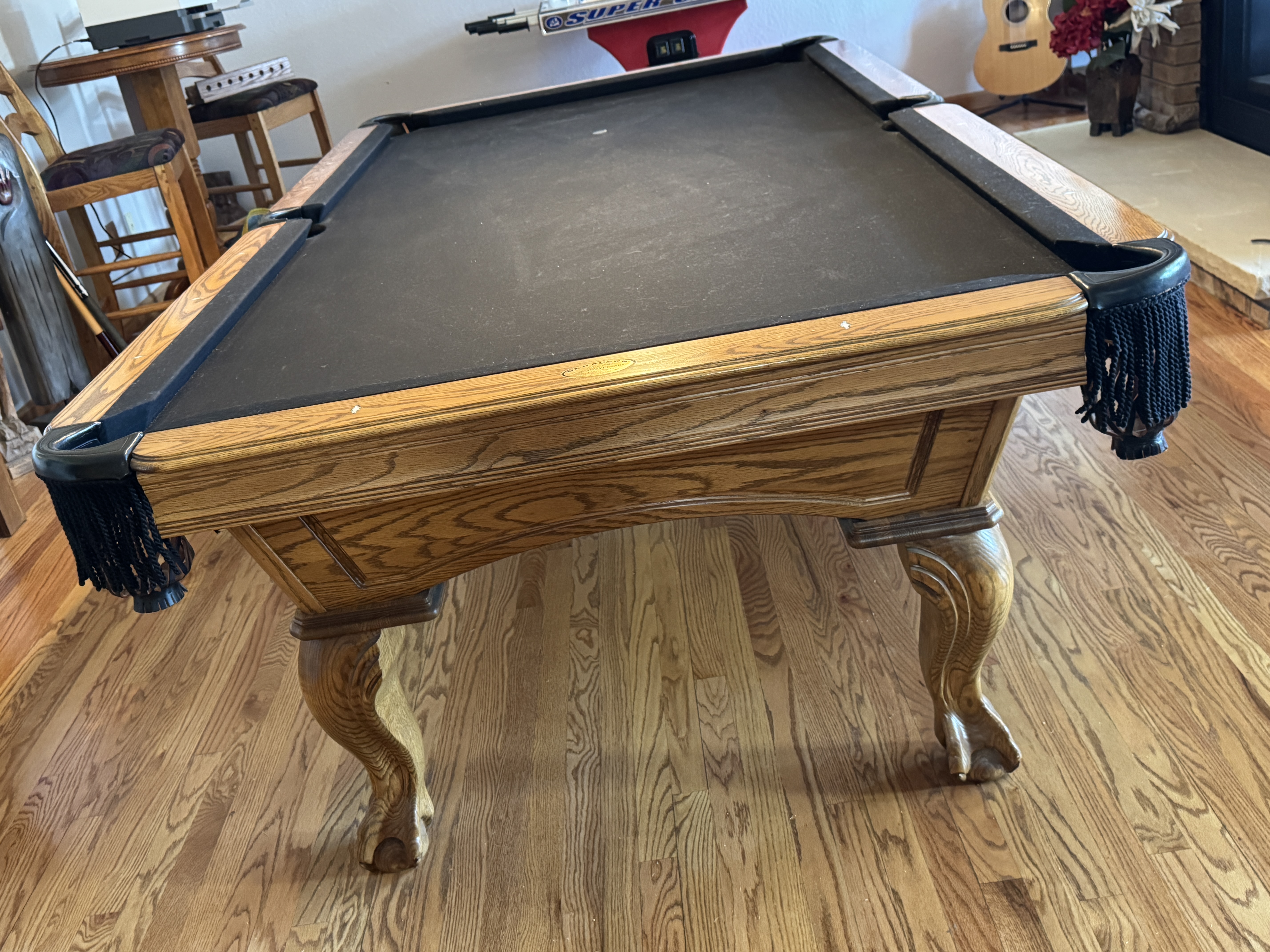 Used pool table for sale Denver:  <br> 8' Olhausen 'Montrachet'  All solid wood <br>Beautiful American walnut finish on oak -  Excellent condition. <br>MADE IN USA!!